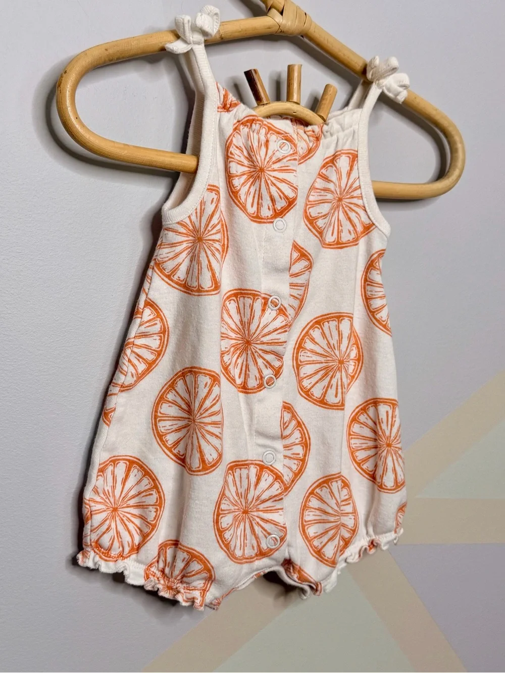 Carter's White Romper with Orange Citrus Print